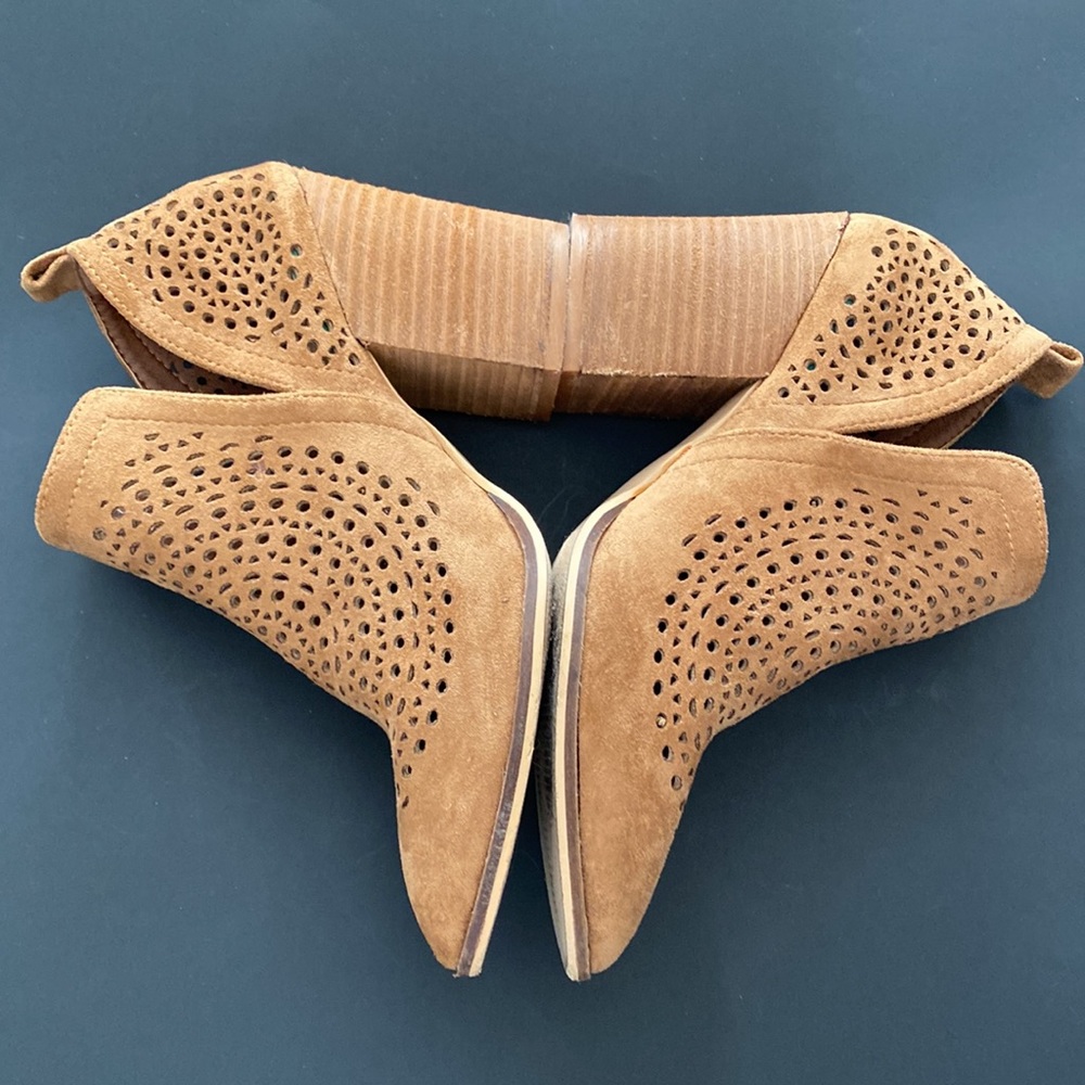 Suede (Laser Cutout) Ankle Booties